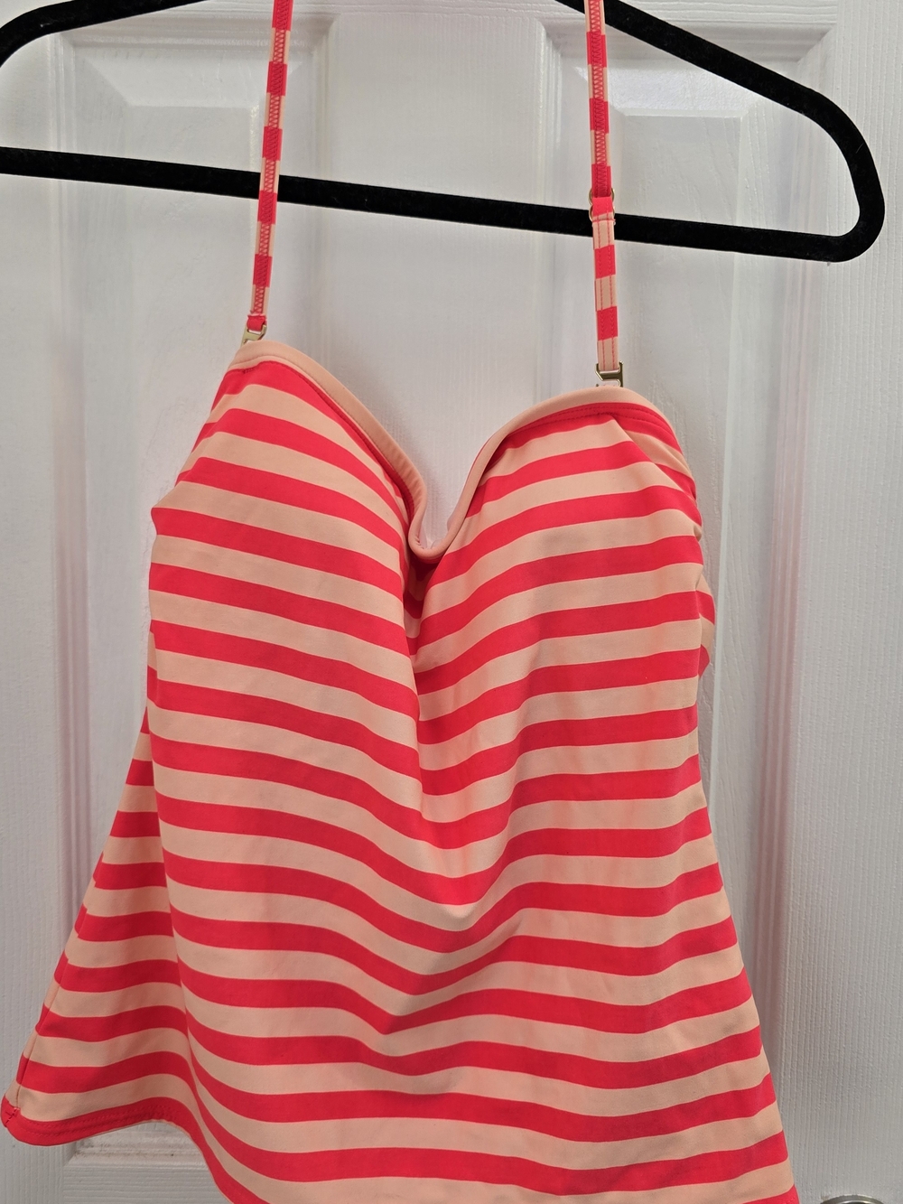 kate spade Pink and Coral Striped Bandeau Tankini